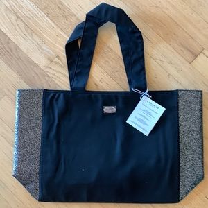 COACH Fragrance Tote Silver Gray Black Glitter Shoulder Bag Shopper New